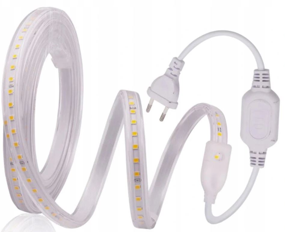 

2835 Taśma Wąż 100 Led zestaw 20m 230V Ciepła ip67