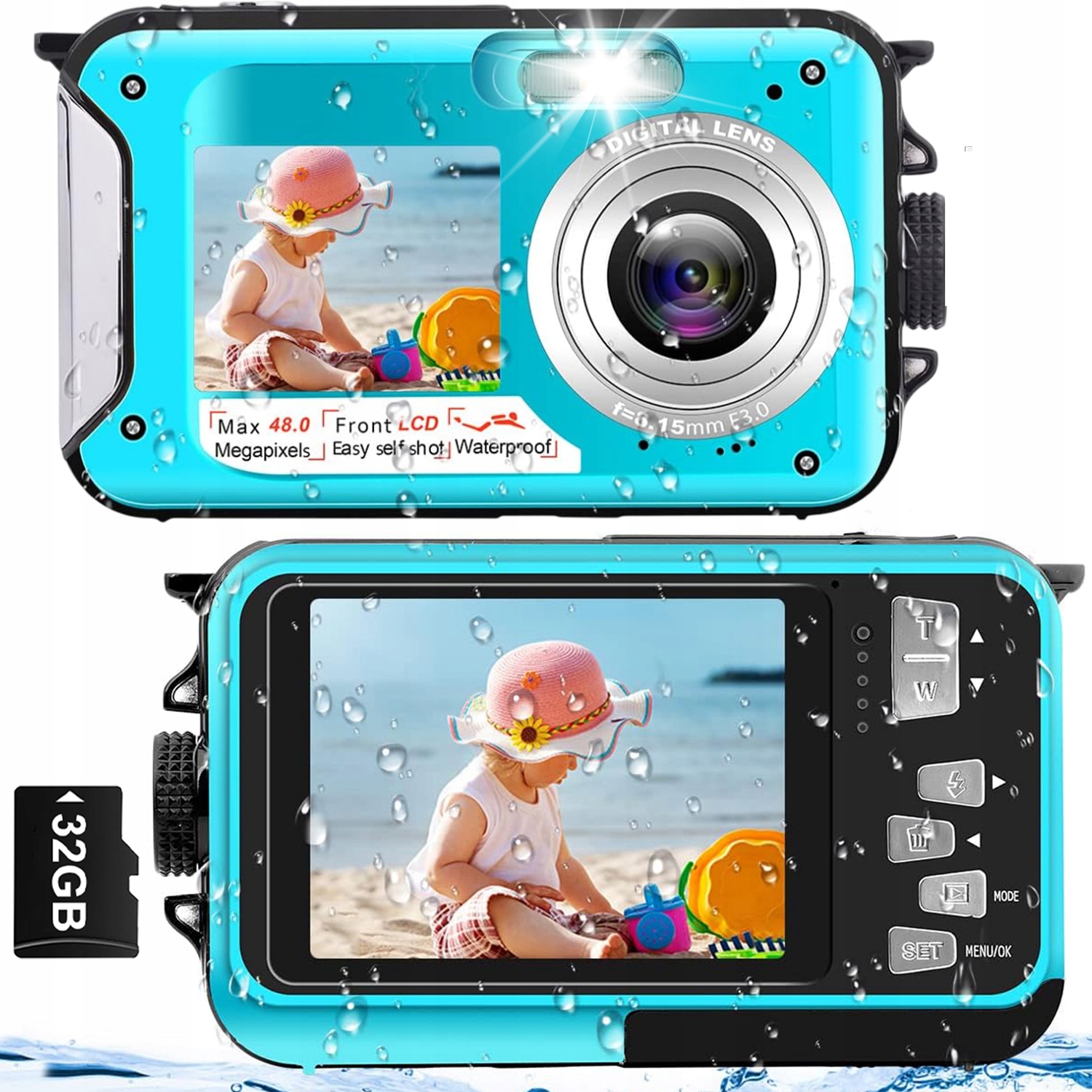 Hd Digitální Potápěčský Přístroj 4K 32G S Dvojitou Přenosnou Obrazovkou