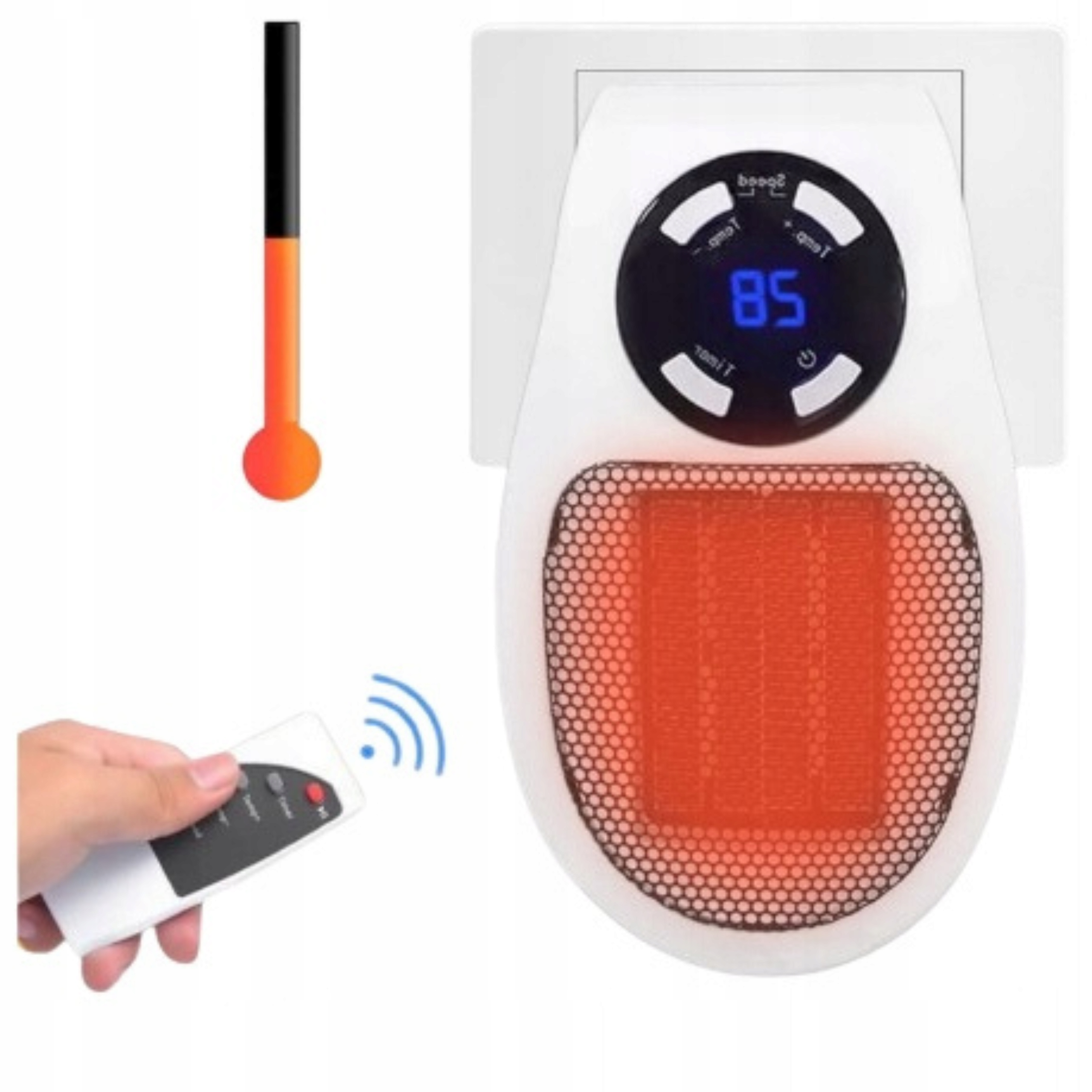 Termoventilátor Malý Elektrický Ohřívač Kontaktní Zásuvka Turistický