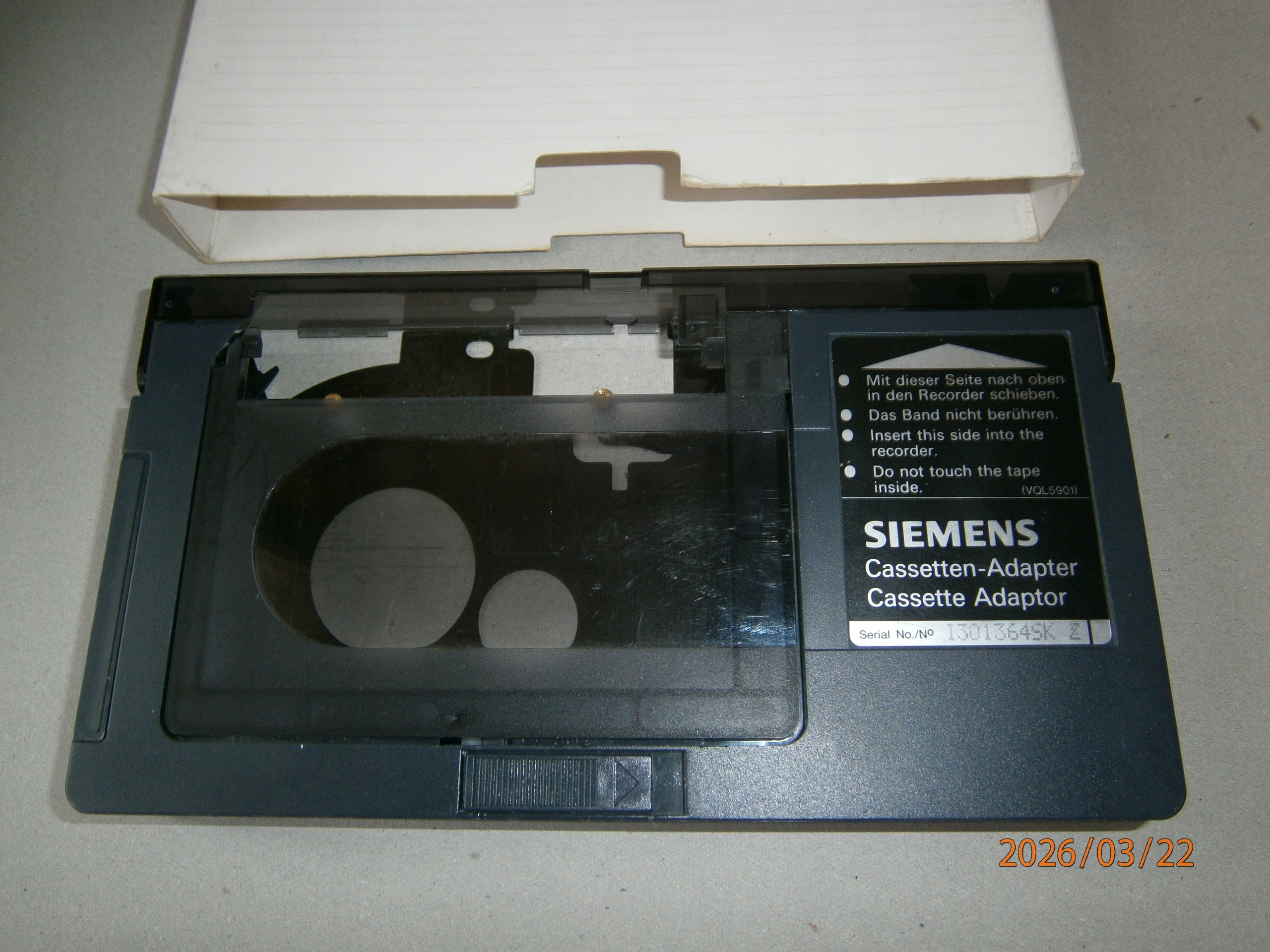 KASETA - MATKA SIEMENS CASSETTE ADAPTER SVHS/ VHS