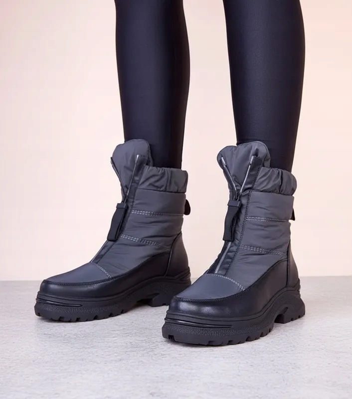 Šedé sněhule na zip Hina