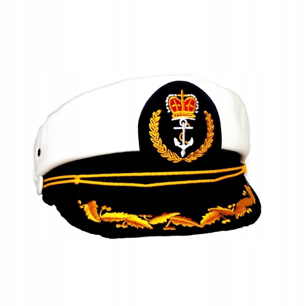 CZAPKA KAPITAŃSKA ŻEGLARSKA z HAFTEM KORONA 60CM DLA KAPITANA