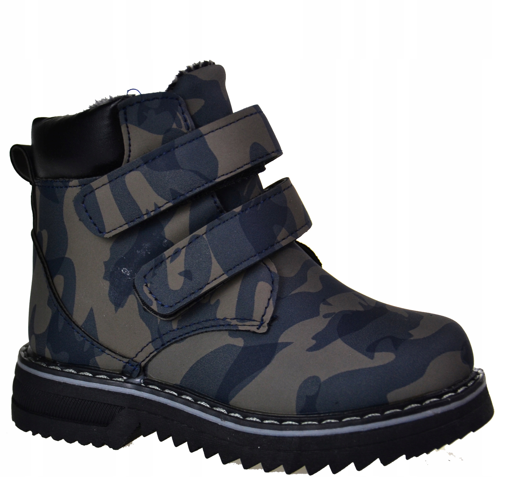 Kids Zimowe Trapery MORO Suwak RZEPY Granat r28 Marka Inna marka