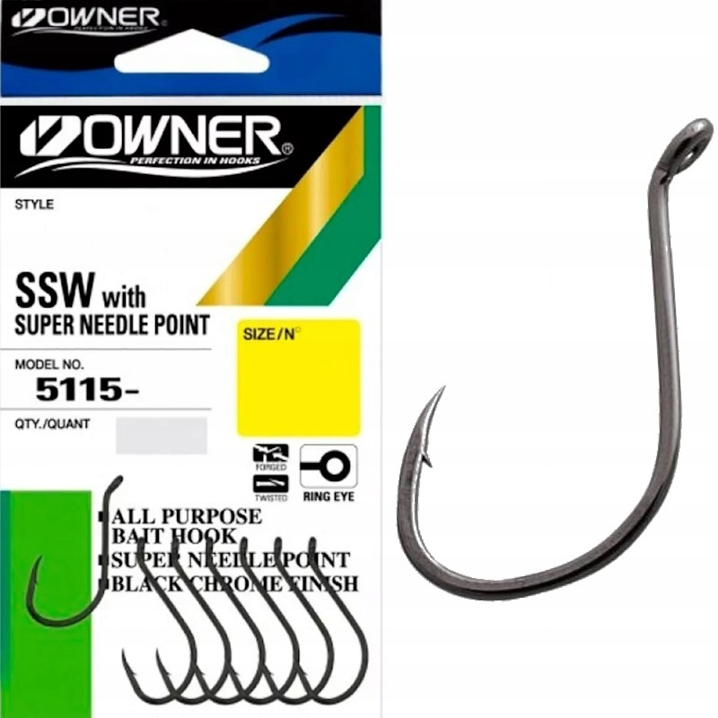 Haczyki Owner 5115 Carp Oh Ssw Nr 3/0 5szt. Karpiowe Z Zadziorem Na Grunt