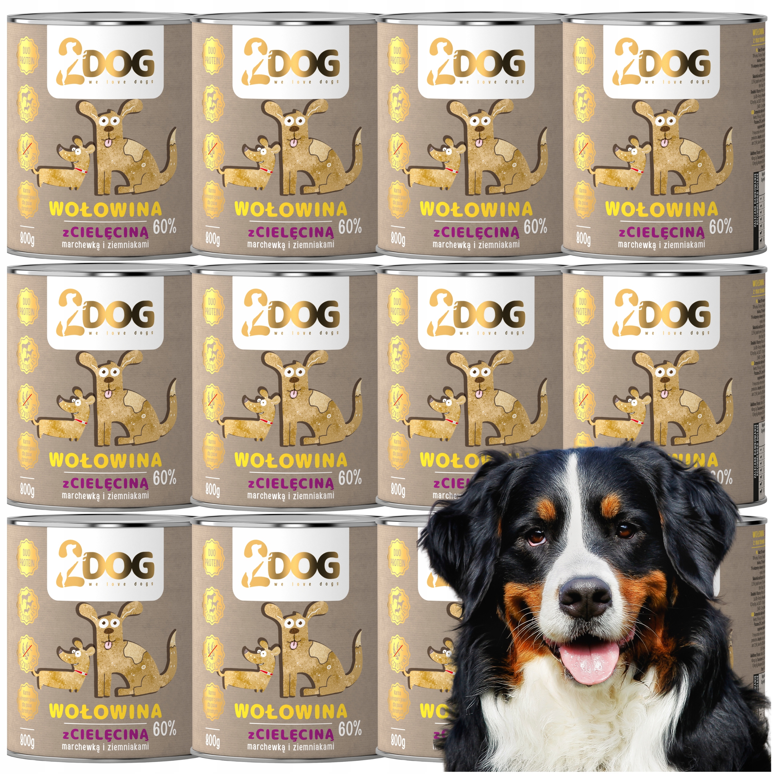 Levně Vlhké krmivo pro psy Hovězí Telecí Maso 800 g Monoproteinové Hypoalergenní