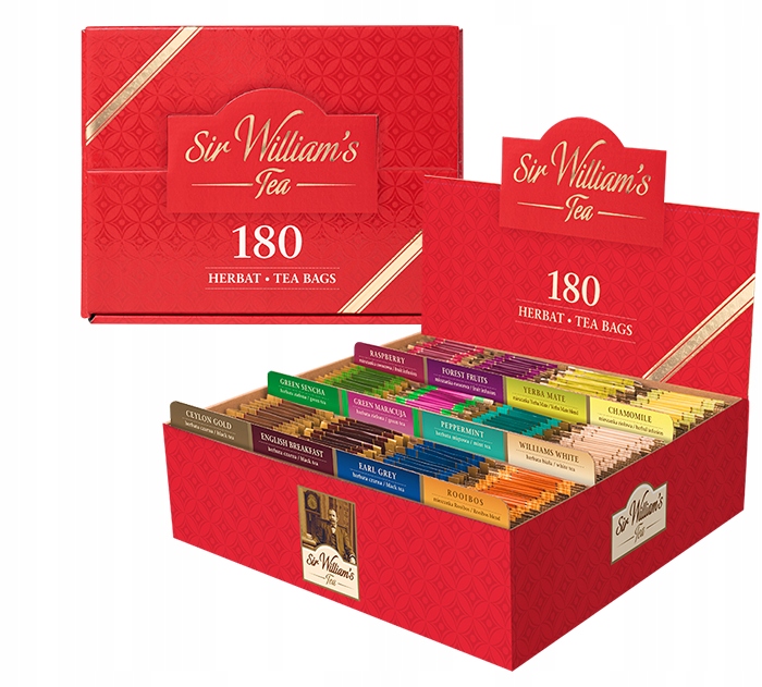 Nowa. Sir Williams zestaw 180 herbat w tekturowym pudełku,