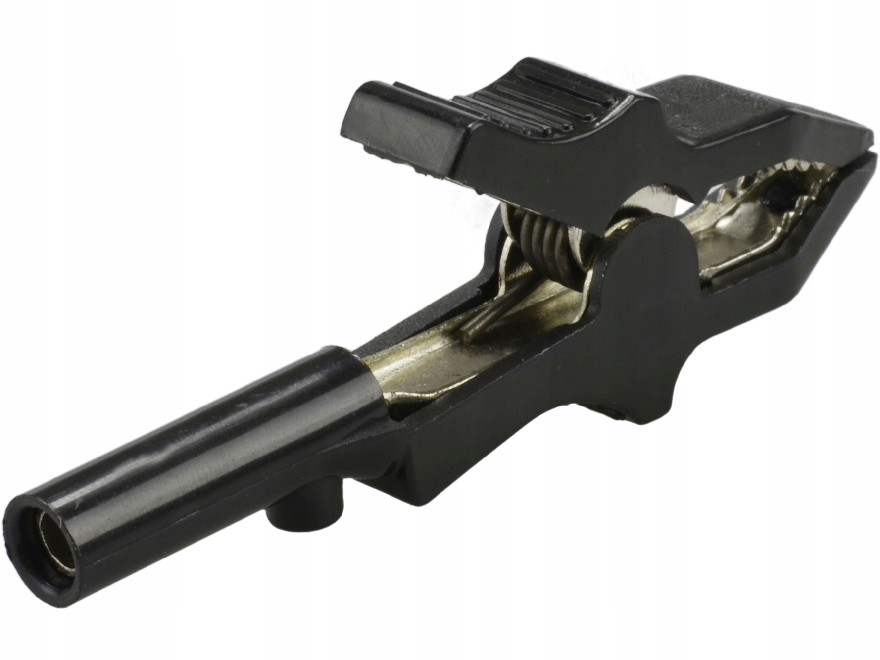 Krokodylek izolowany z gniazdem banan czarny 80mm Marka Talvico