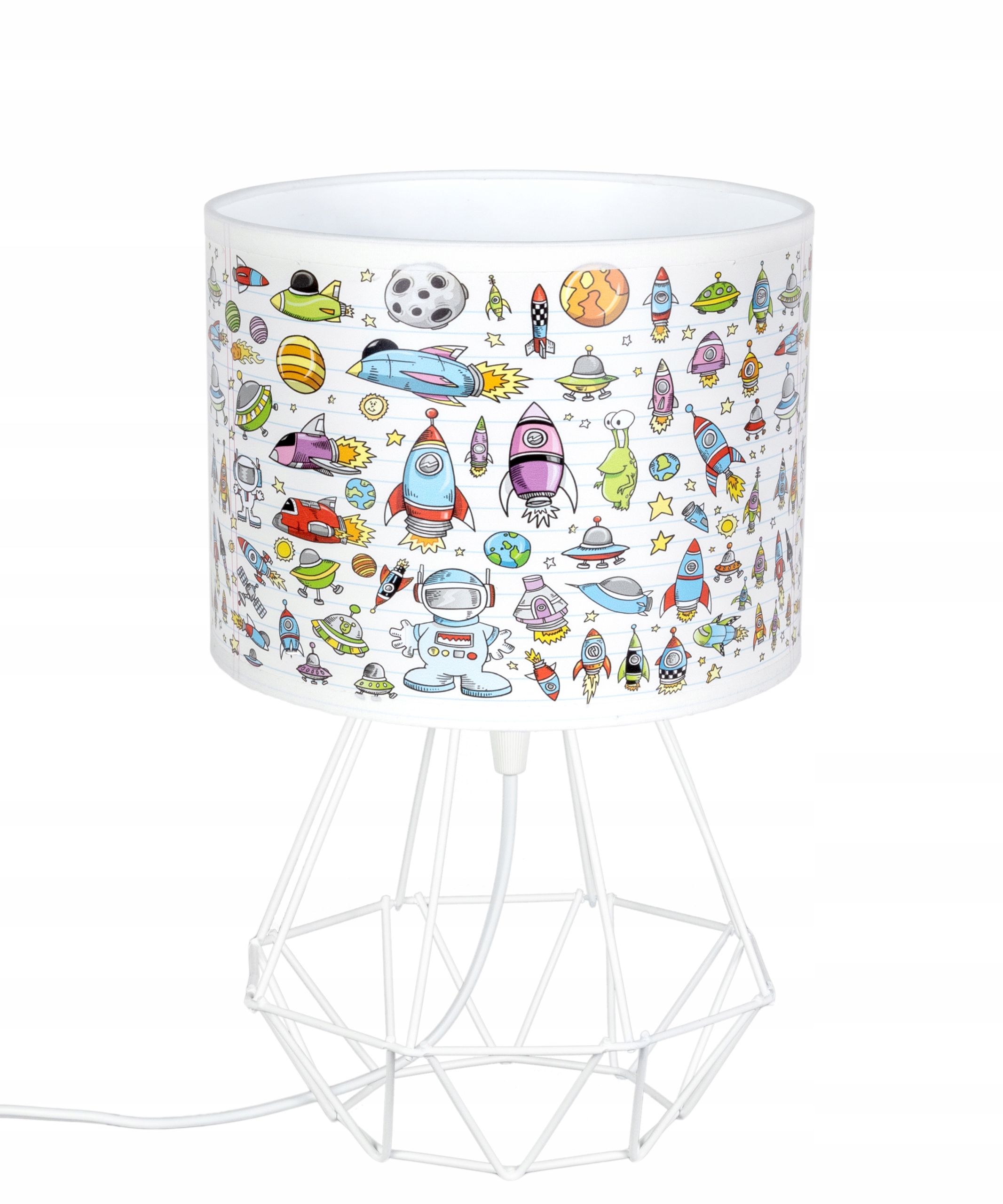 

Lampka nocna do pokoju chłopca abażur kosmos Led