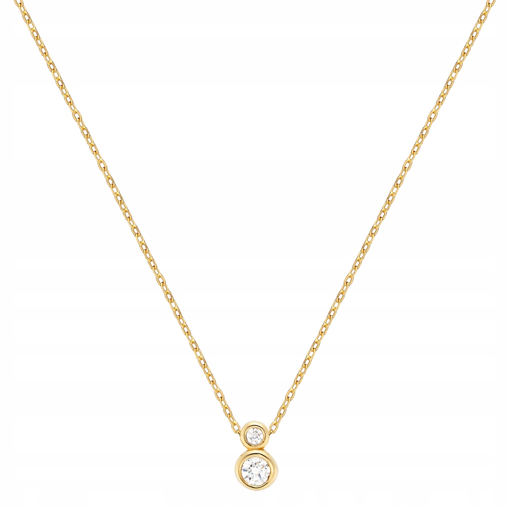 Naszyjnik Złoty Celebrytka z Cyrkoniami Łańcuszek Złoto 375 Sadva