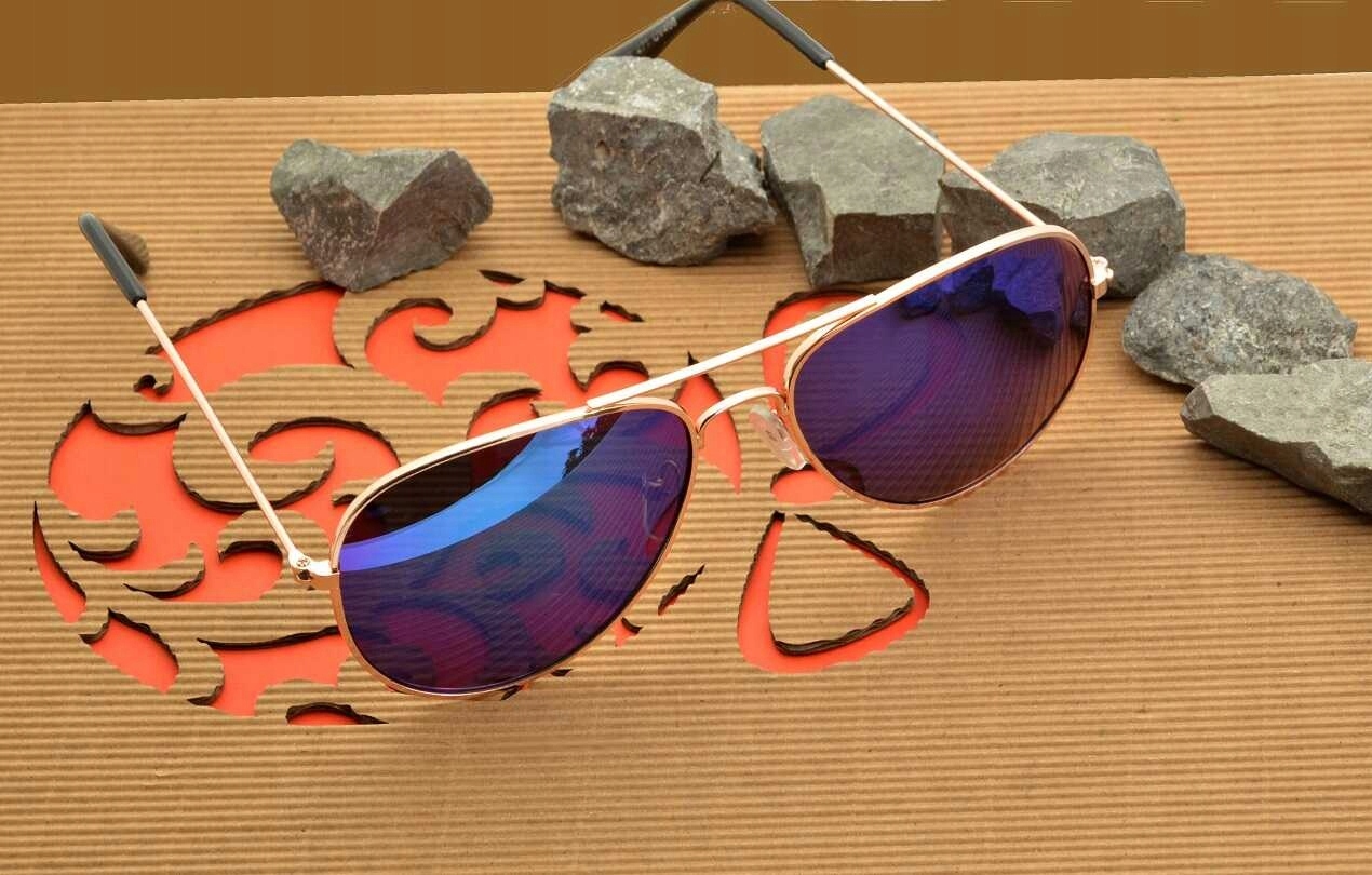 PILOTKI Okulary LUSTRZANE AVIATOR PRZECIWSŁONECZNE Marka inna marka