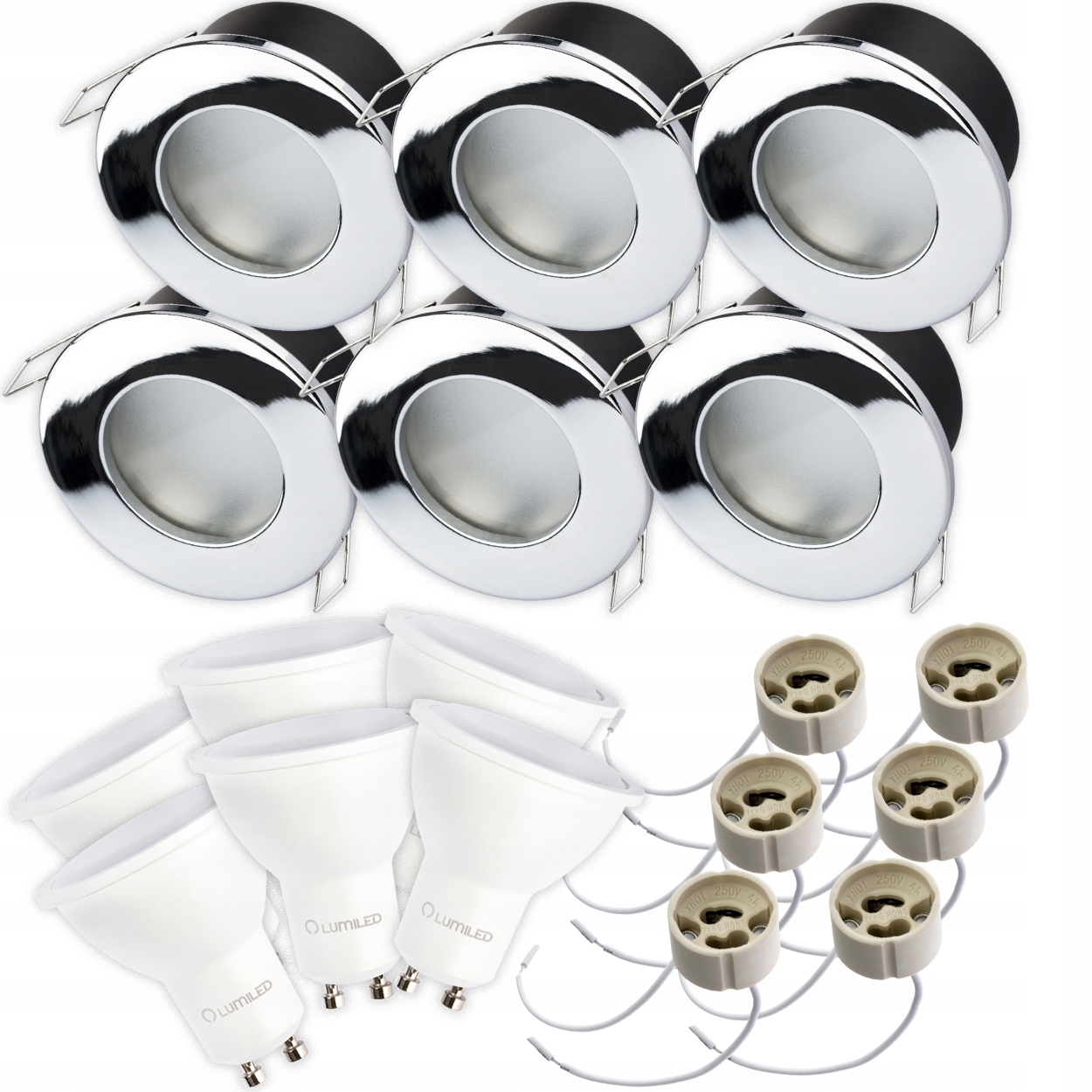 

6x Oprawa hermetyczna IP44 Led GU10 3W podbitka