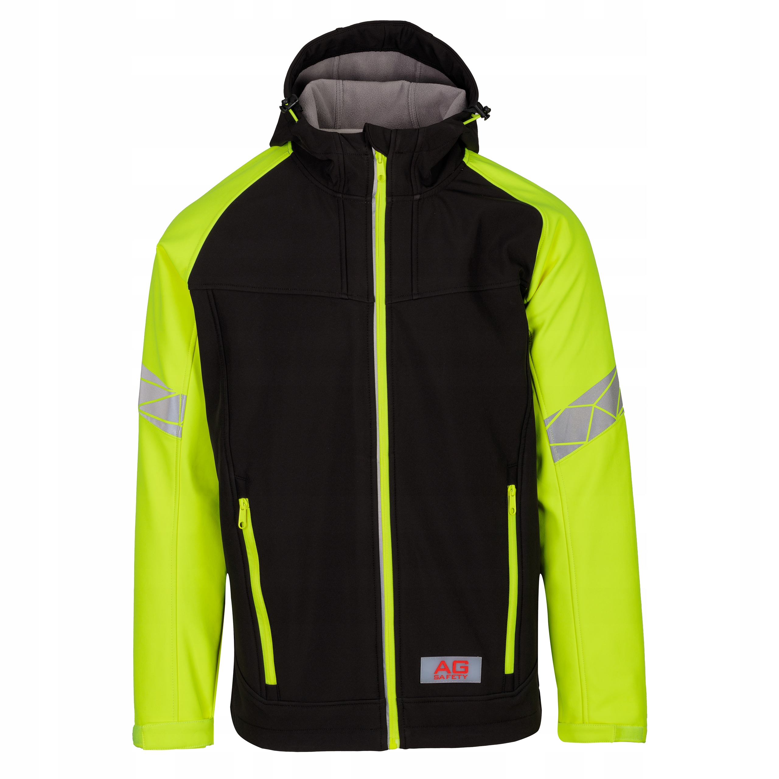 KURTKA ROBOCZA SOFTSHELL CZARNO-ŻÓŁTA OSTRZEGAWCZA