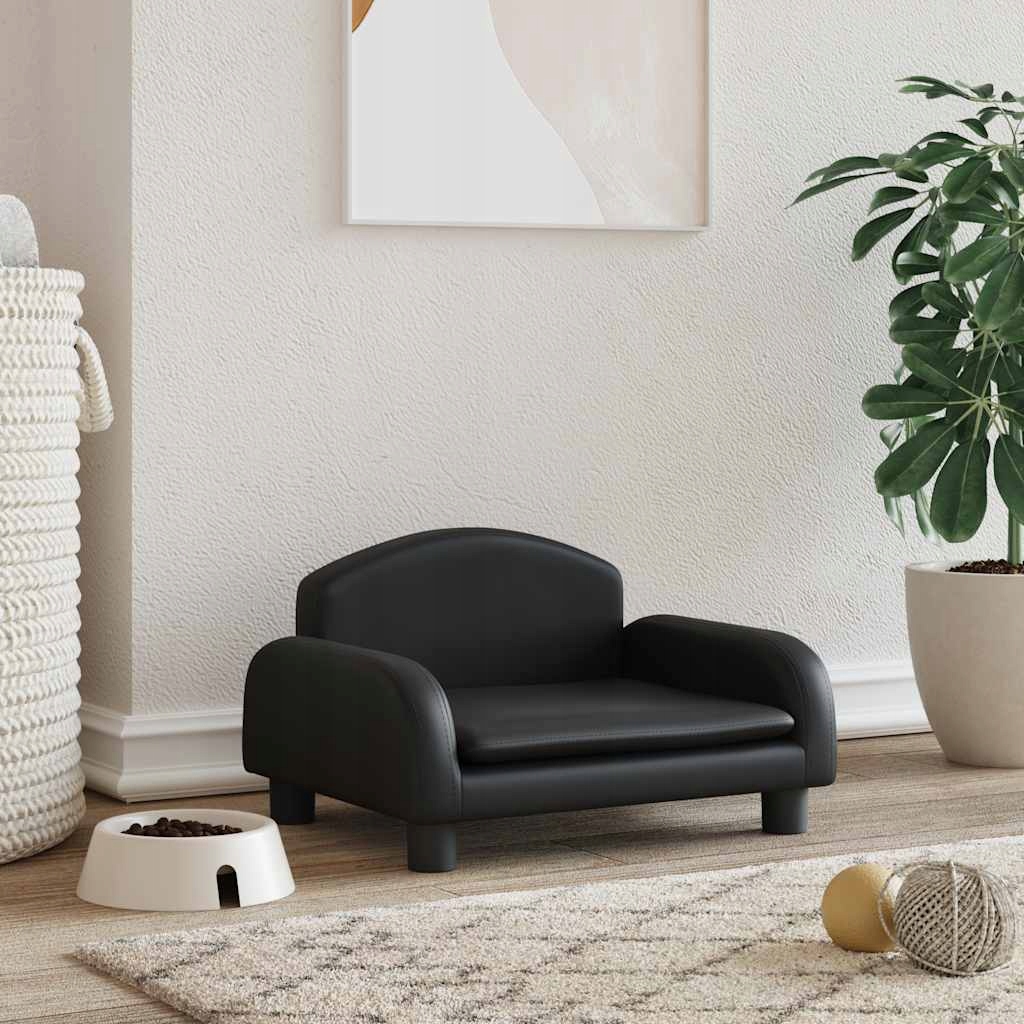 Fionshop 262671491 Pelíšek pro psy černý 50 x 40 x 30 cm umělá kůže