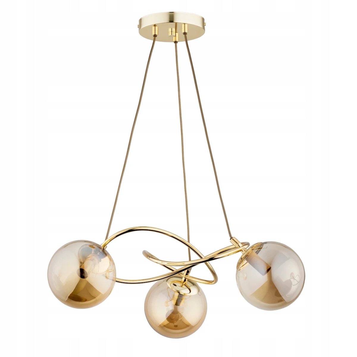 Alfa Závesná lampa zlatá 3xE14 10W Moderné jantárové gule