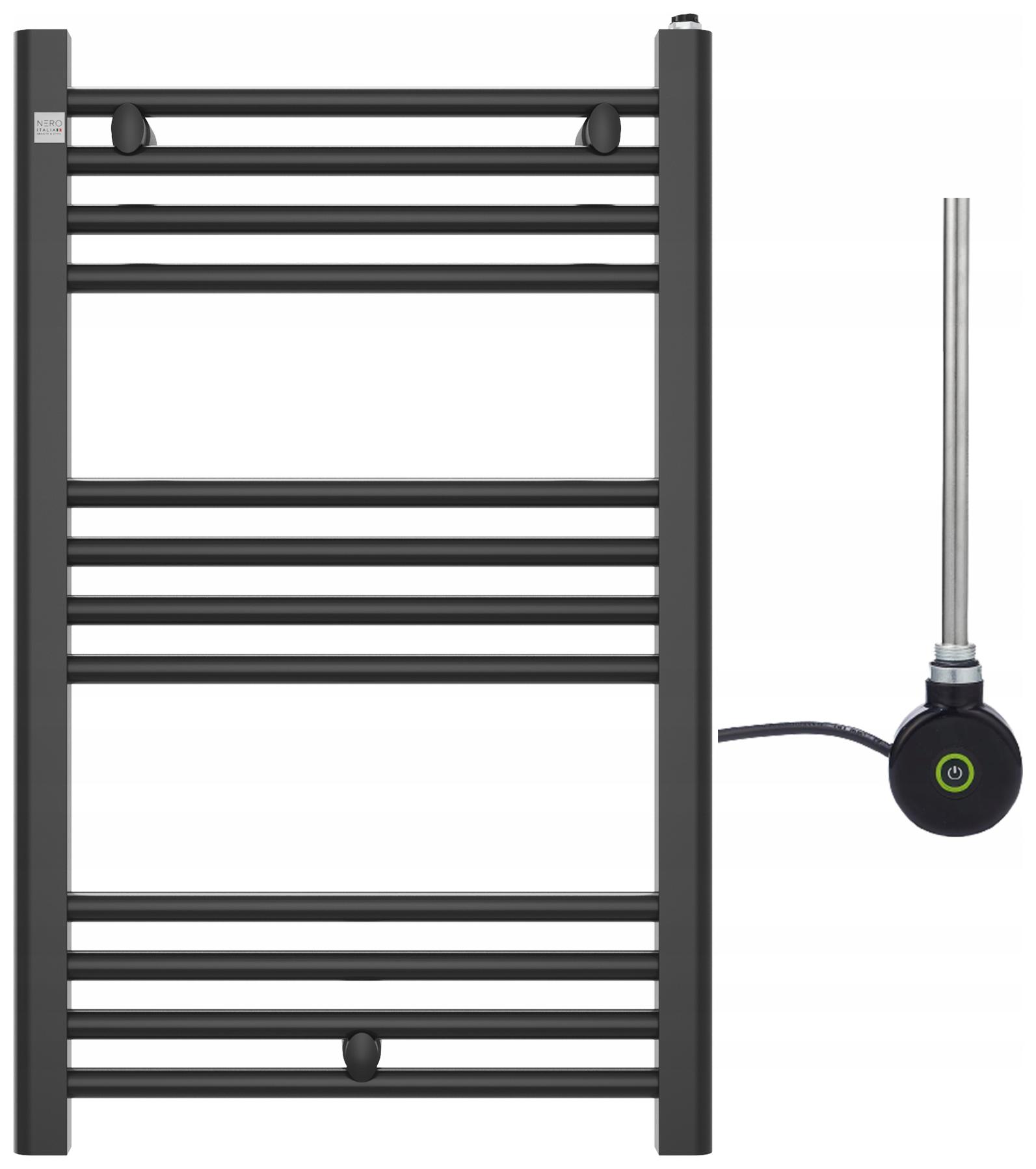 Kúpeľňový Radiátor 80/50 cm Čierny Peutro Elektrická Vykurovacia Tyč One Touch