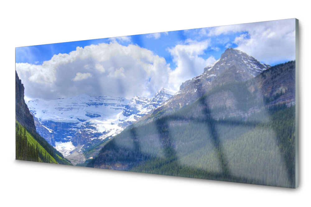 Sklenený panel do kuchyne Hory Dlaždica 125x50