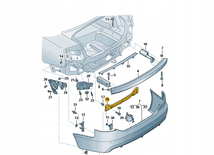 Крепление заднего бампера AUDI A6 C6 4F9807329 ASO