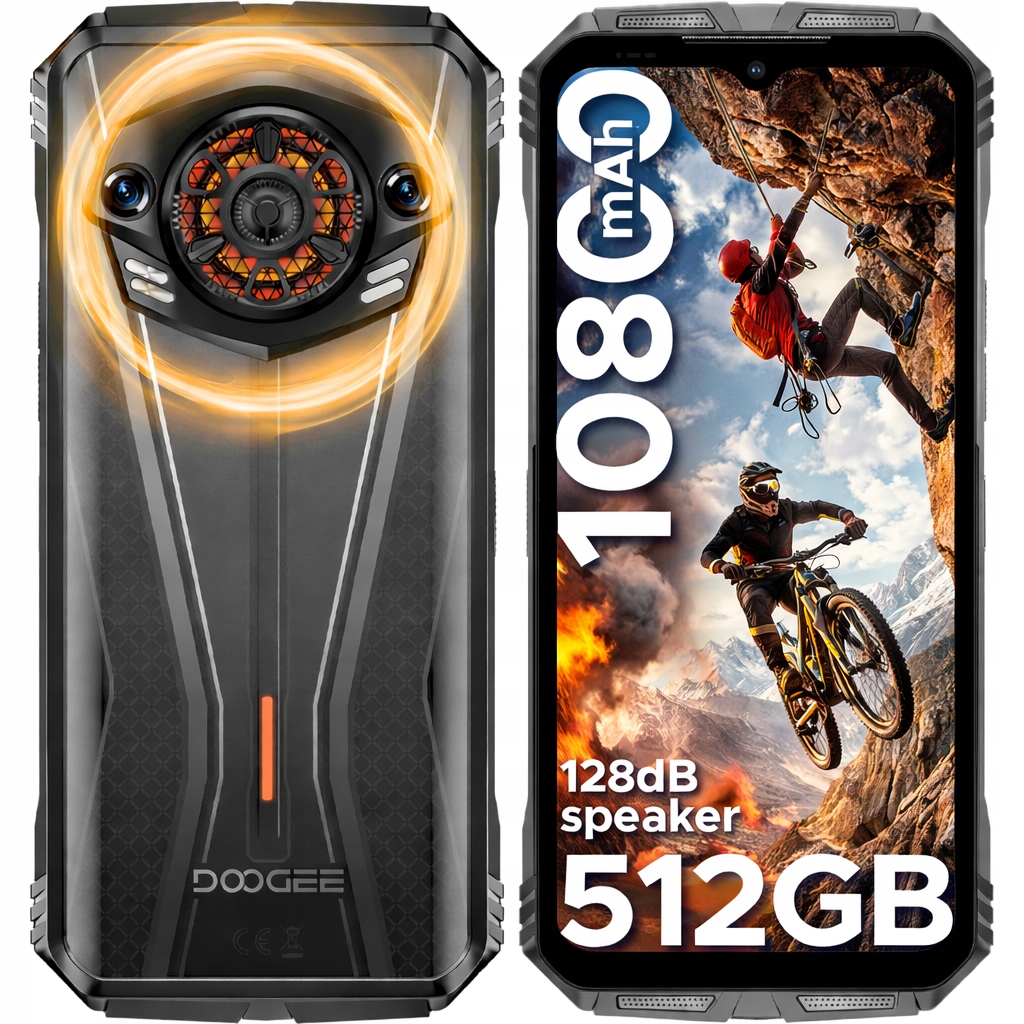 Doogee Spunkpro Chytrý telefon 20GB+512GB 10800mAh Odolný 6,6"FHD+50MP Nfc Gps
