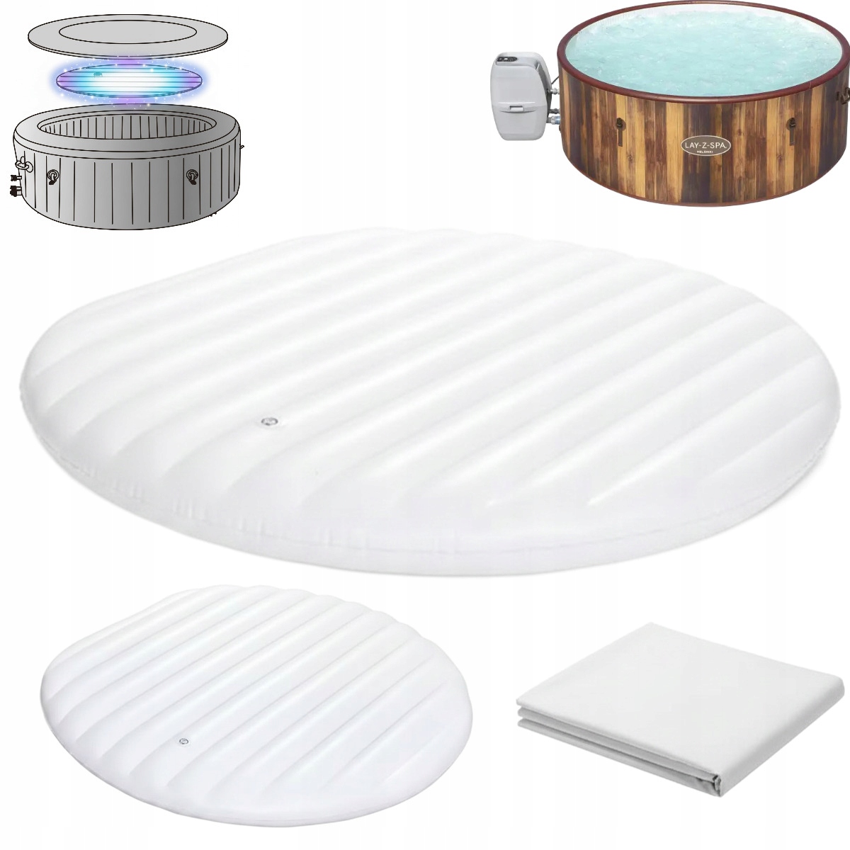 Nafukovacia tepelná krytka jacuzi pre Lay-Z-Spa 60049 60025 Bestway