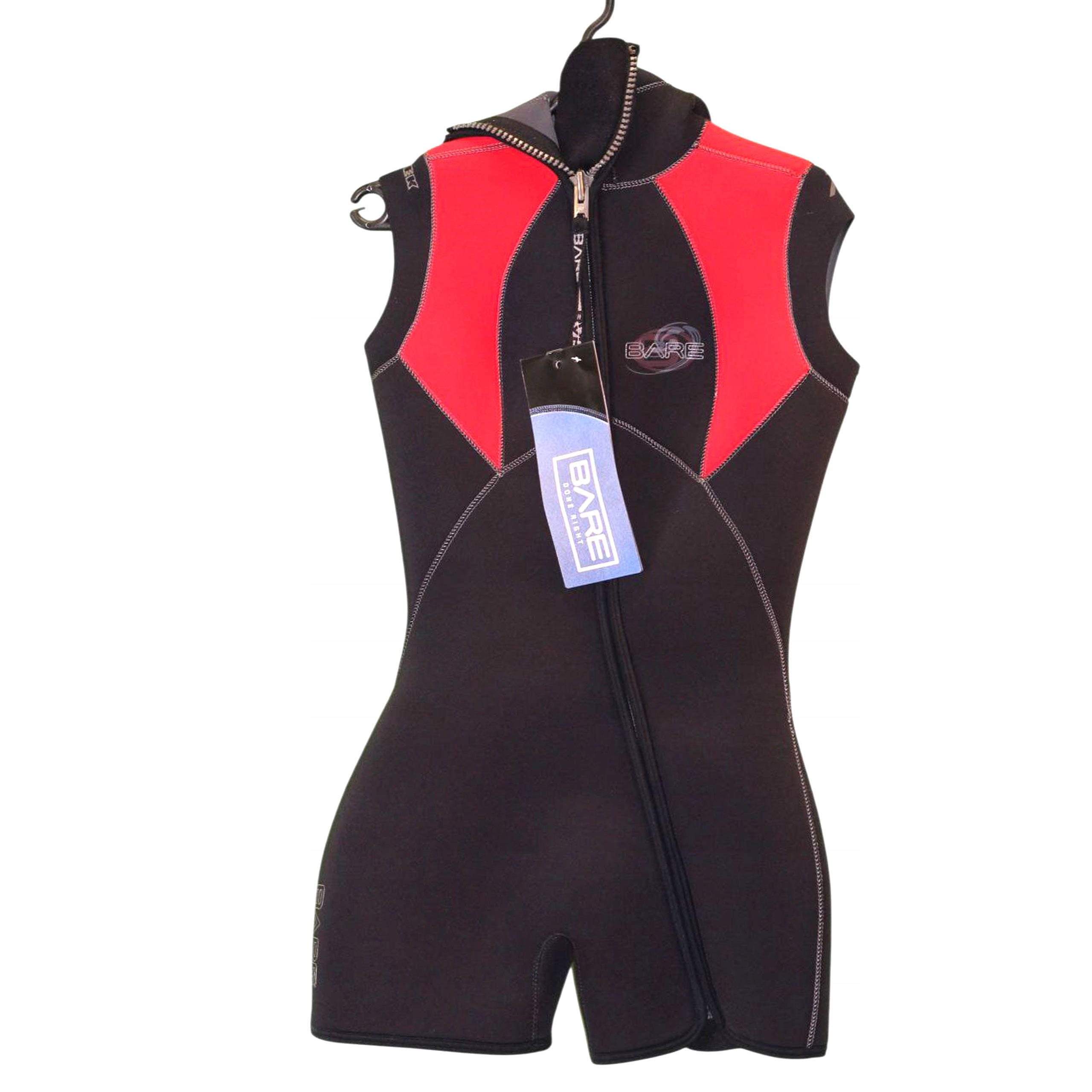 Oteplovač s kapucí krátká pěna Bare Elastek 7 mm dámský 8T S červený