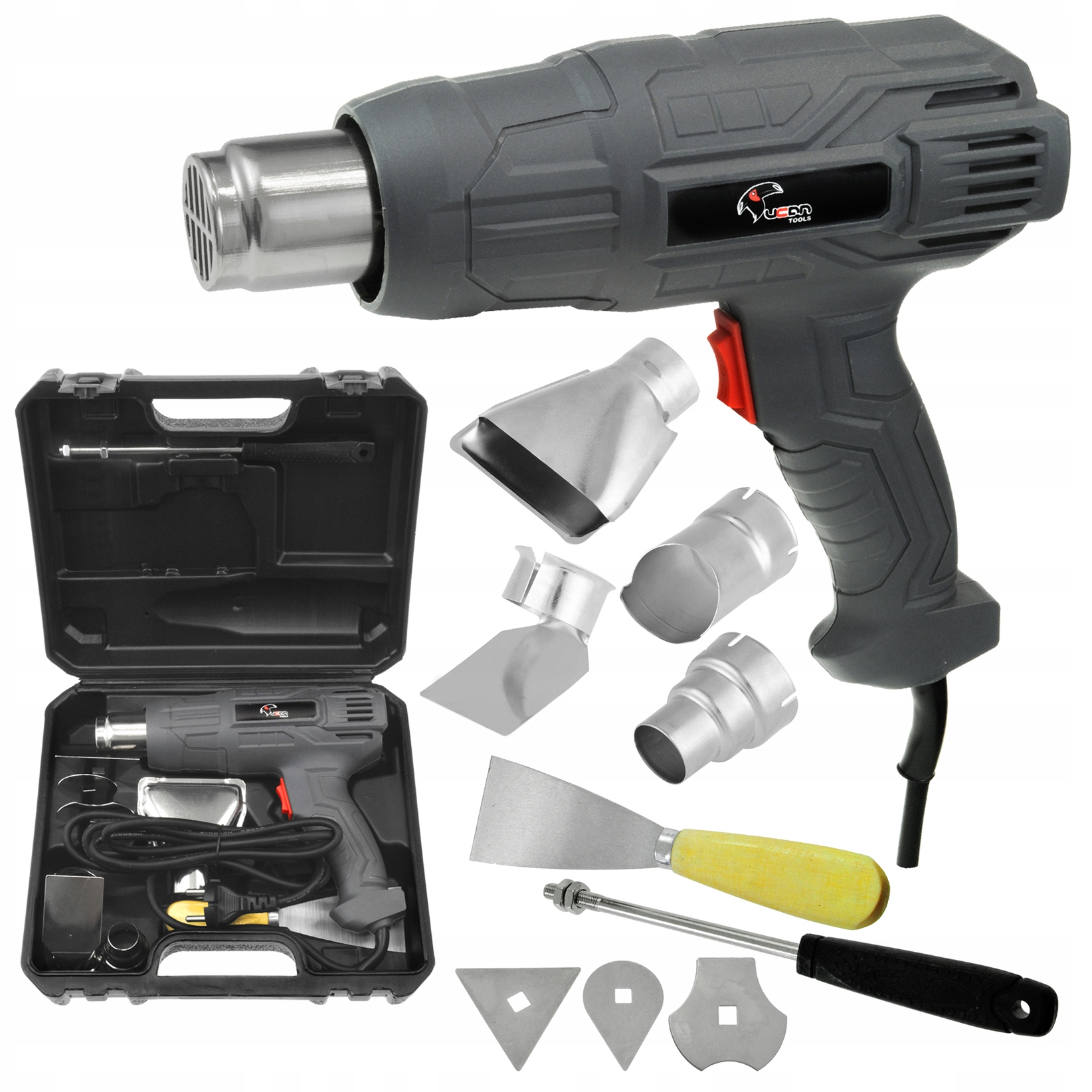 Opalarka 1000-2000W Z Akcesoriami Dmuchawa Walizka