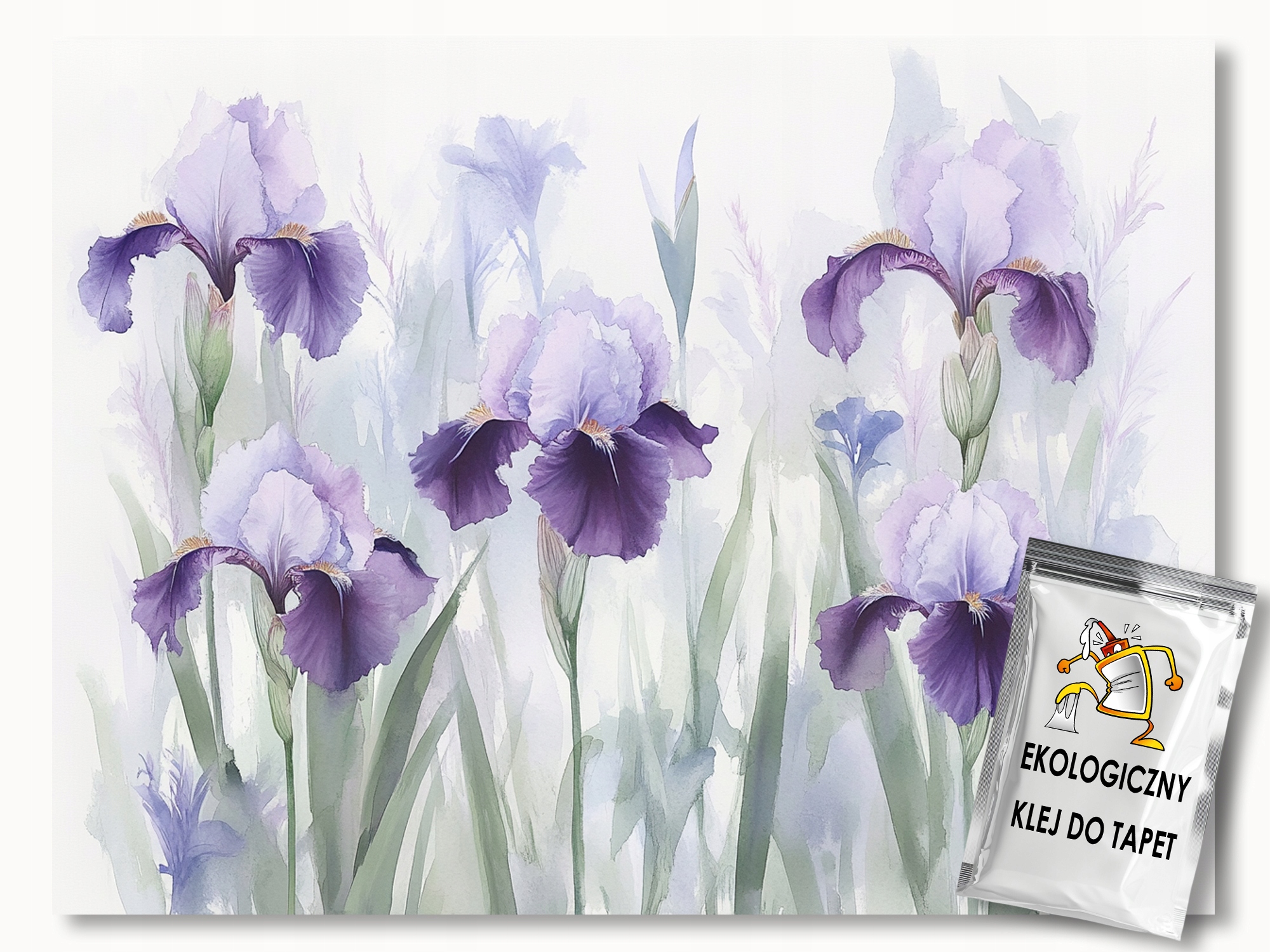 Fototapeta Flizelina Akvarel Zahrada Květiny Irys Kosaciec 368x254 130g