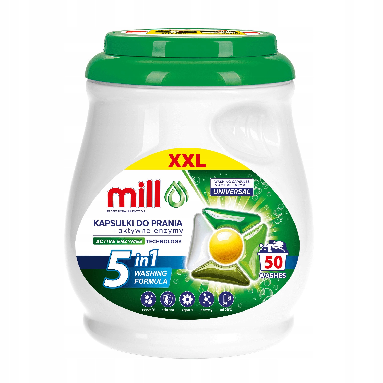 Levně MILL Universal Booster 5w Kapsle na praní univerzální 50 Ks