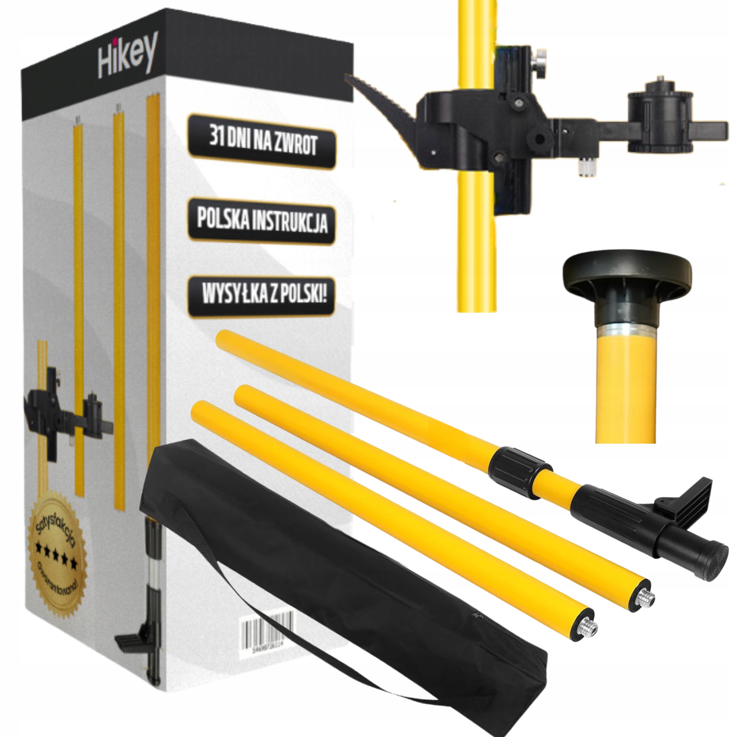 Tyczka Do Lasera Skręcana 365CM Statyw Do Poziomicy Kolumna Wytrzymała