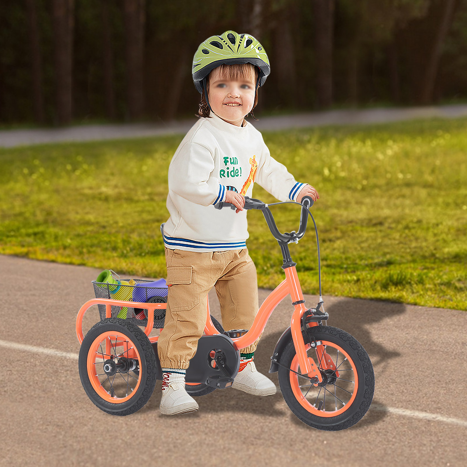 12" jednobiegowy trójkołowiec dziecięcy pomarańczowy Marka inna