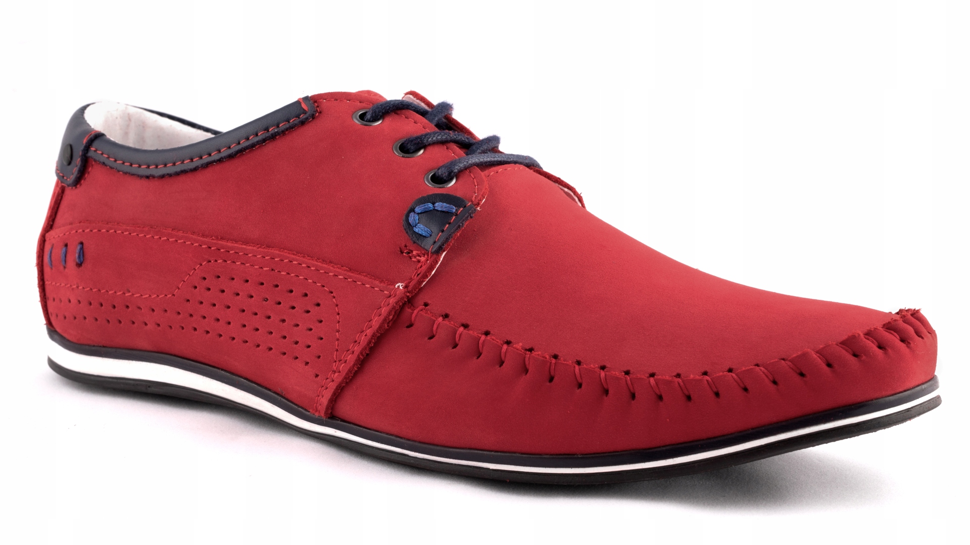 

Buty męskie Polskie półbuty skórzane czerwone 46