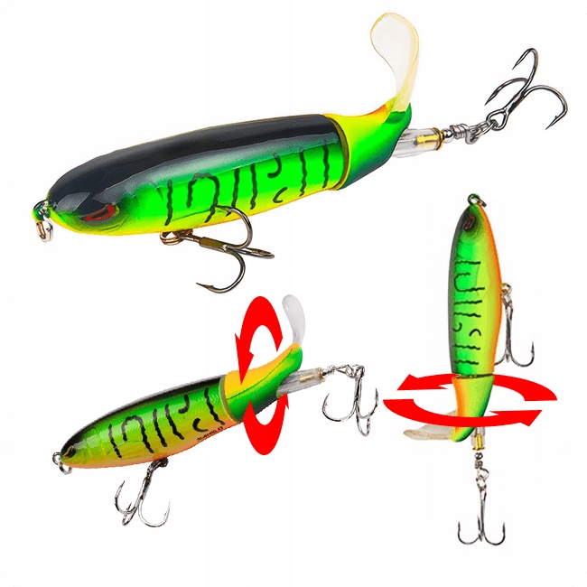 WOBLER PŁYWAJĄCY Z OBROTOWĄ PŁETWĄ SAHIDO FIZZ SPLASH SZCZUPAK SANDACZ SUM