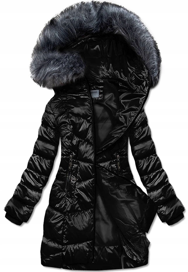 Zimní Bunda S Kapucí B8072 Černá XL (42)