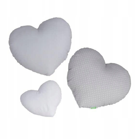 PODUSZKI SERCA ZESTAW HEARTS GREY 3 SZT. LULANDO