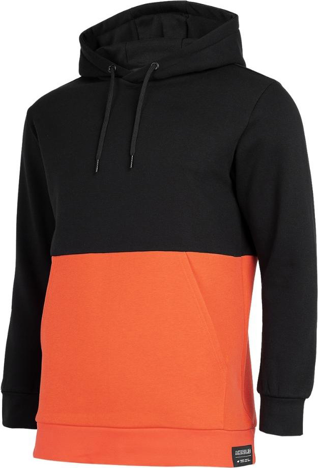 Mikina S Kapucí (klokanka) Pánská 4F Černo-oranžová H4Z22 BLM027 20S vel. M
