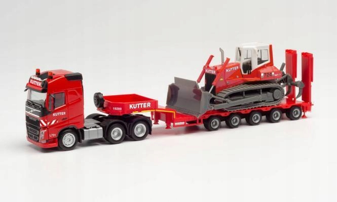 Herpa 312981 Volvo Fh Gl. 6x4 Tieflader Liebherr Kutter