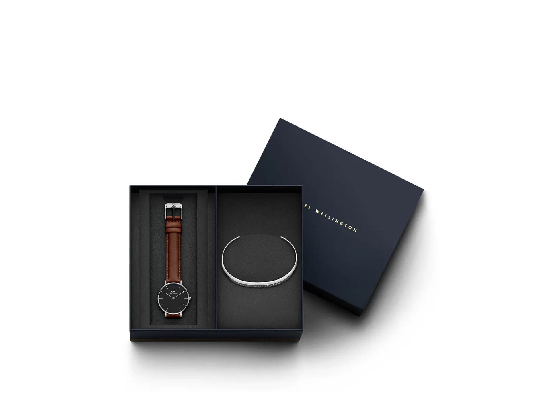 Daniel Wellington Petite St Mawes 32 Silver Black Dárková sada