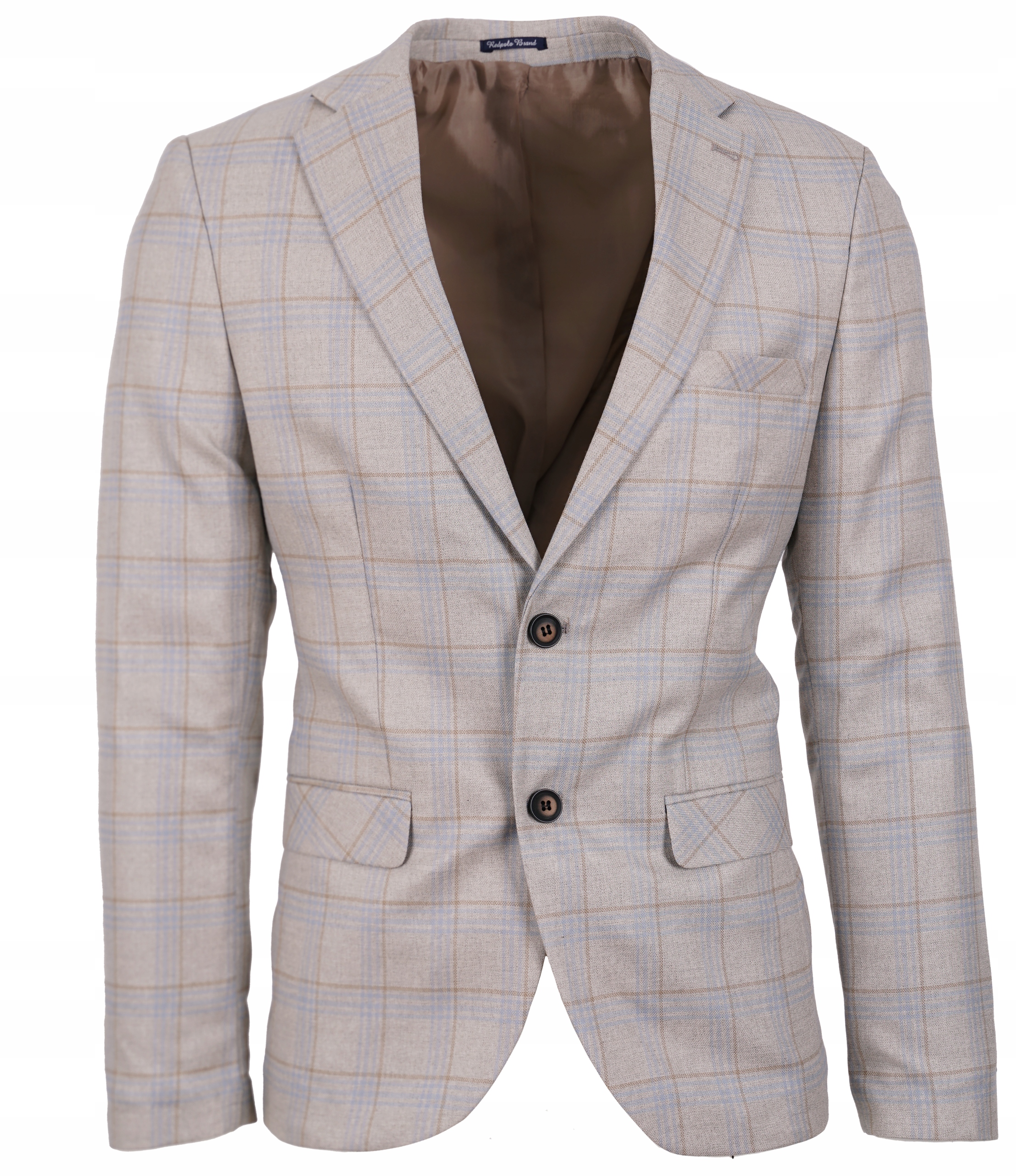 MARYNARKA MĘSKA BEŻOWA W KRATĘ WIZYTOWA CASUAL ELEGANCKA SLIM TURECKA 54 Marka inna