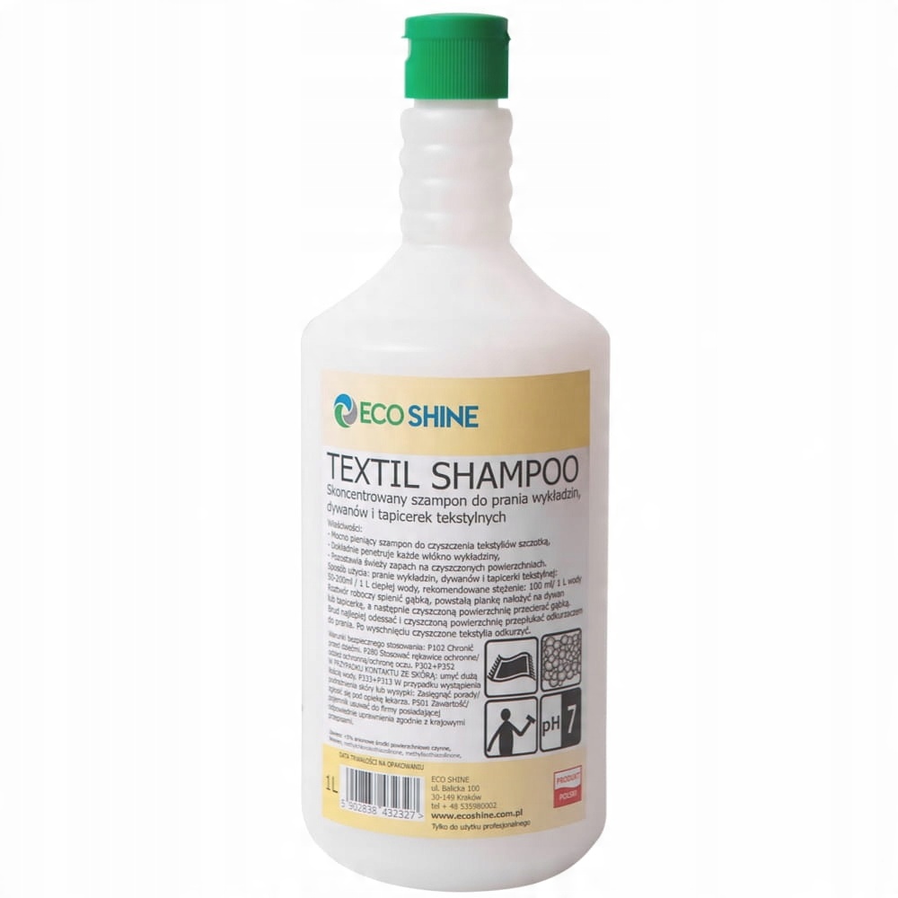 

Eco Shine Textil Shampoo 1L Ręczne Pranie Tapicerk