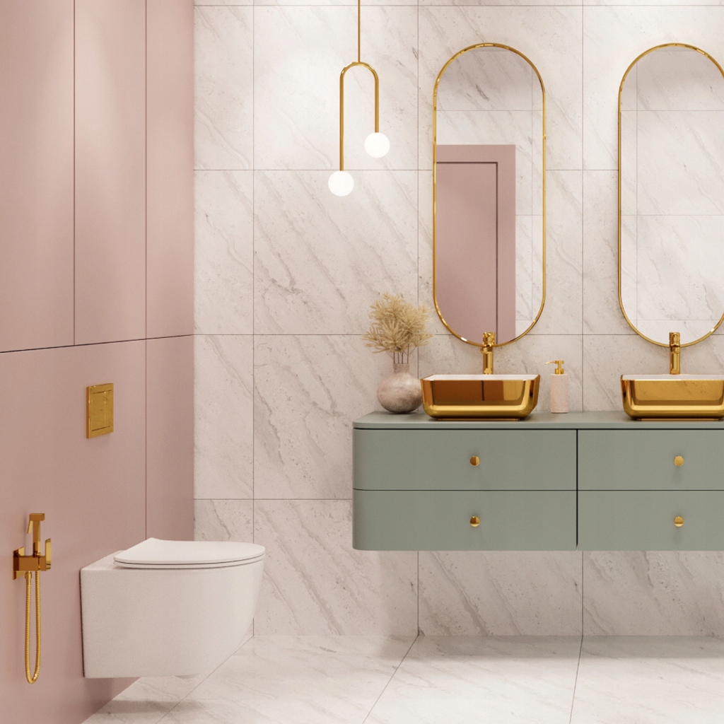 BATERIA BIDETOWA BIDETKA PODTYNKOWA KWADRATOWA PERLATOR OSZCZĘDZAJĄCY WODĘ Kolor złoty