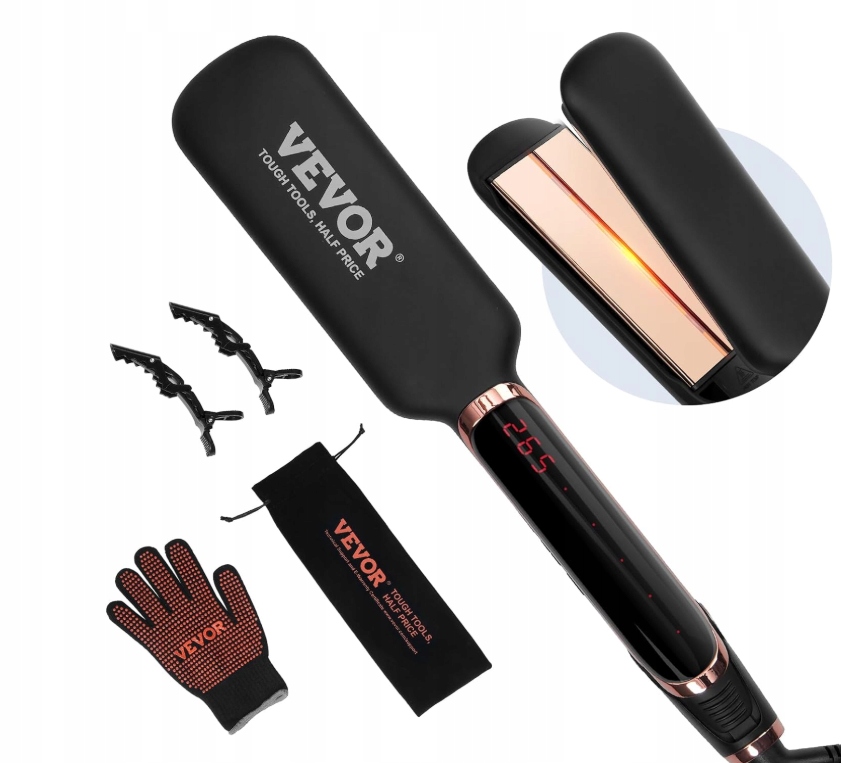 Prostownica Vevor tytanowa – z funkcją podczerwieni i jonów ujemnych