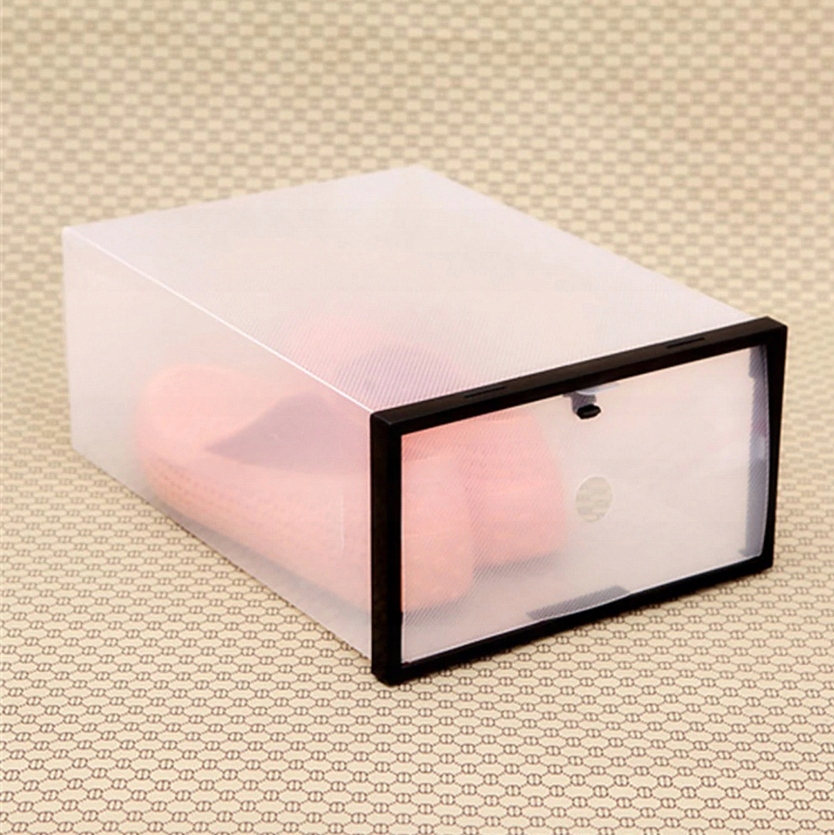 10 x PUDEŁKO PRZEZROCZYSTE POJEMNIK ORGANIZER NA BUTY OBUWIE Z KLAPĄ ZESTAW Kolor przezroczysty