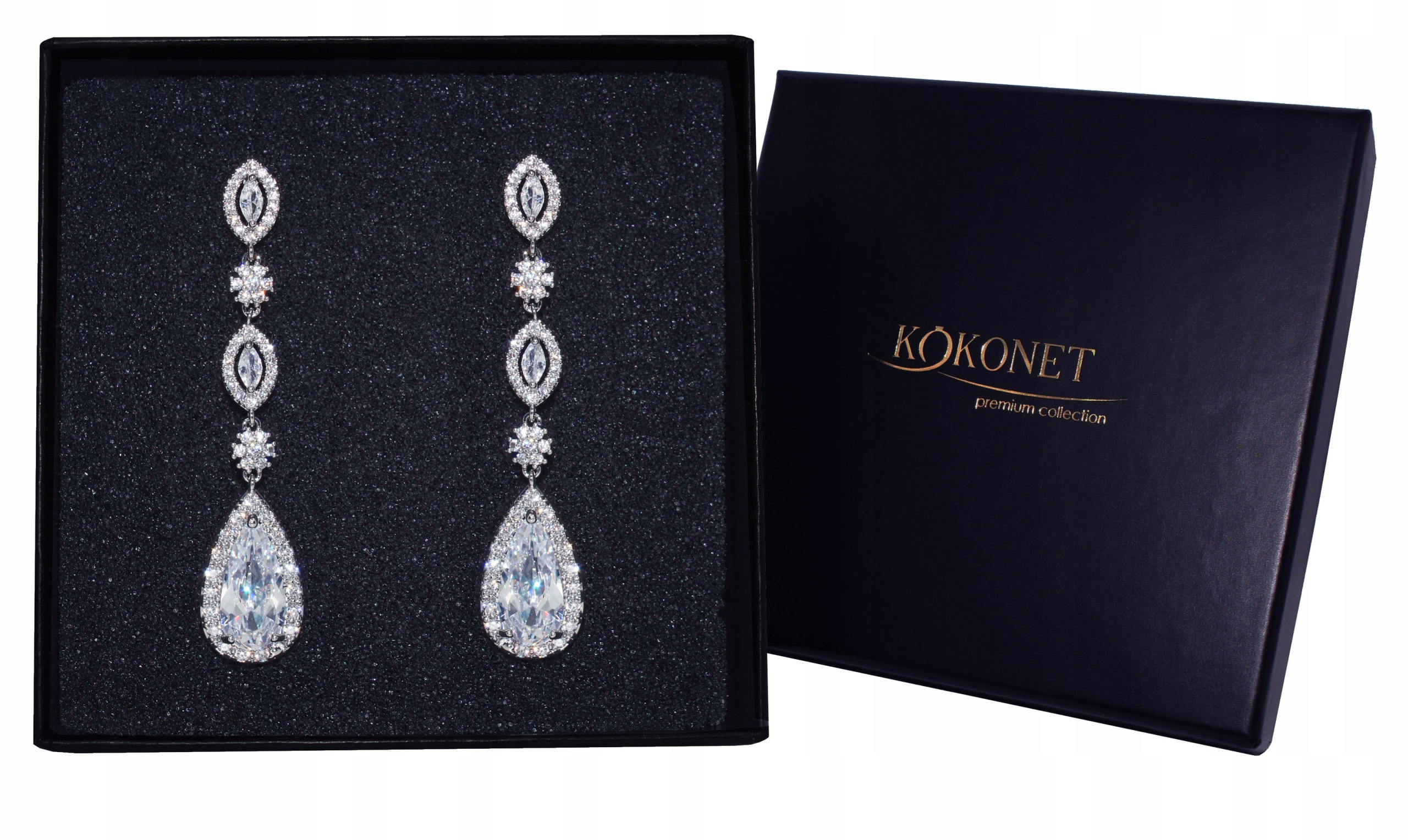 Dlouhé náušnice svatební slzy, rafinovaná záruka