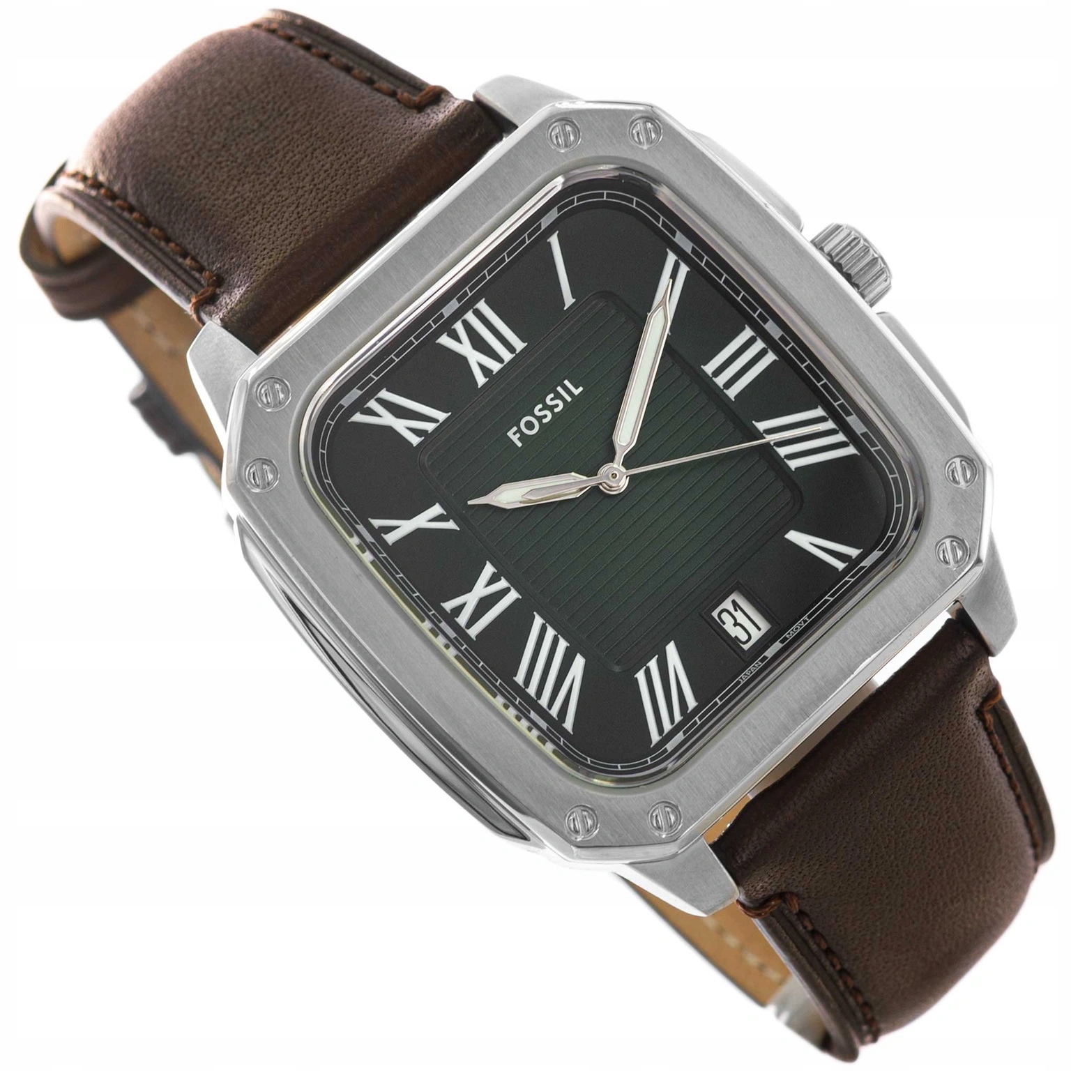 Pánské Hodinky Fossil FS6150 Crosby Hnědý Kožený Opasek Data Elegantní