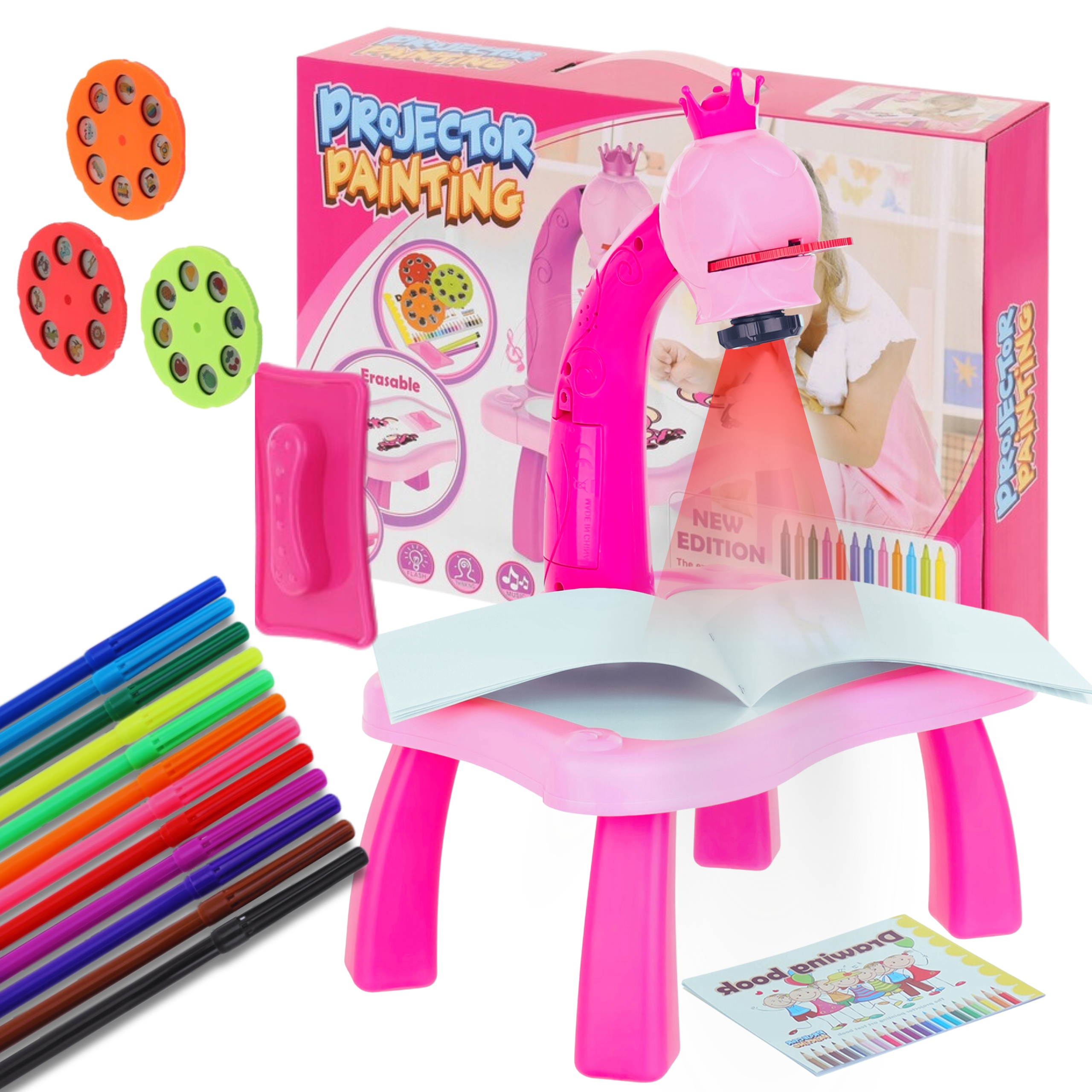 PROJEKTOR DO RYSOWANIA DLA DZIECI KREATYWNA ZABAWA NAUKA RYSOWANIA RZUTNIK