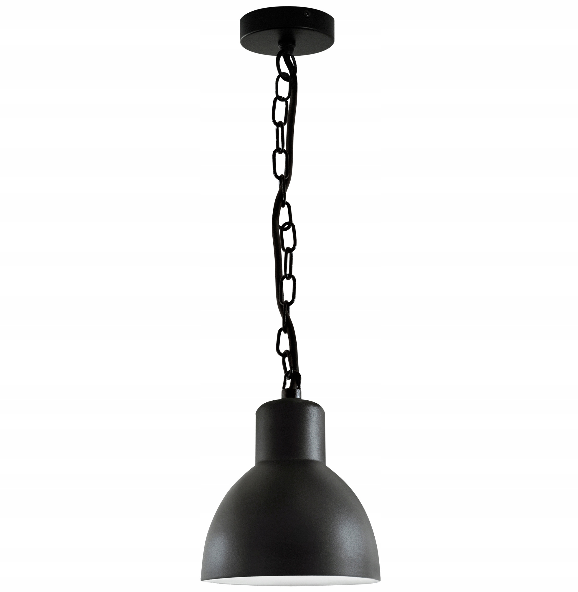 Venkovní závěsná lampa černá matná kulatá na řetězu Polux