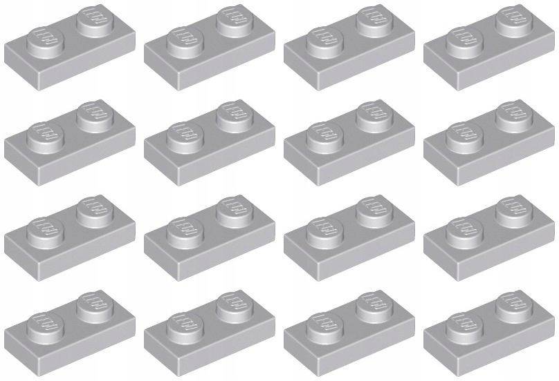 

Lego 3023 Płytka 1x2 szara jasna Nowa (6g) 16 szt.