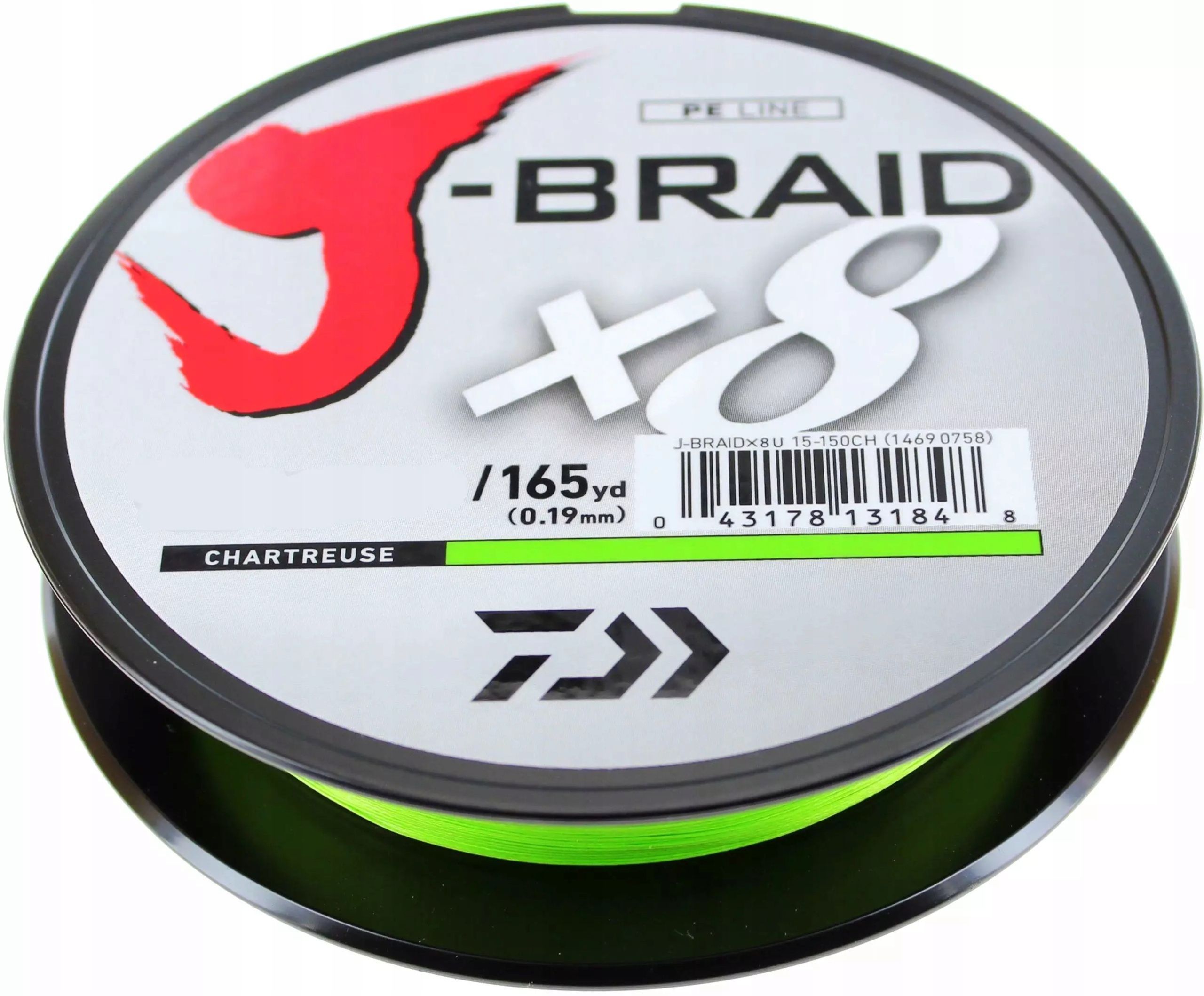 Plecionka Daiwa J-braid X8 0,10mm 300m Chartreuse