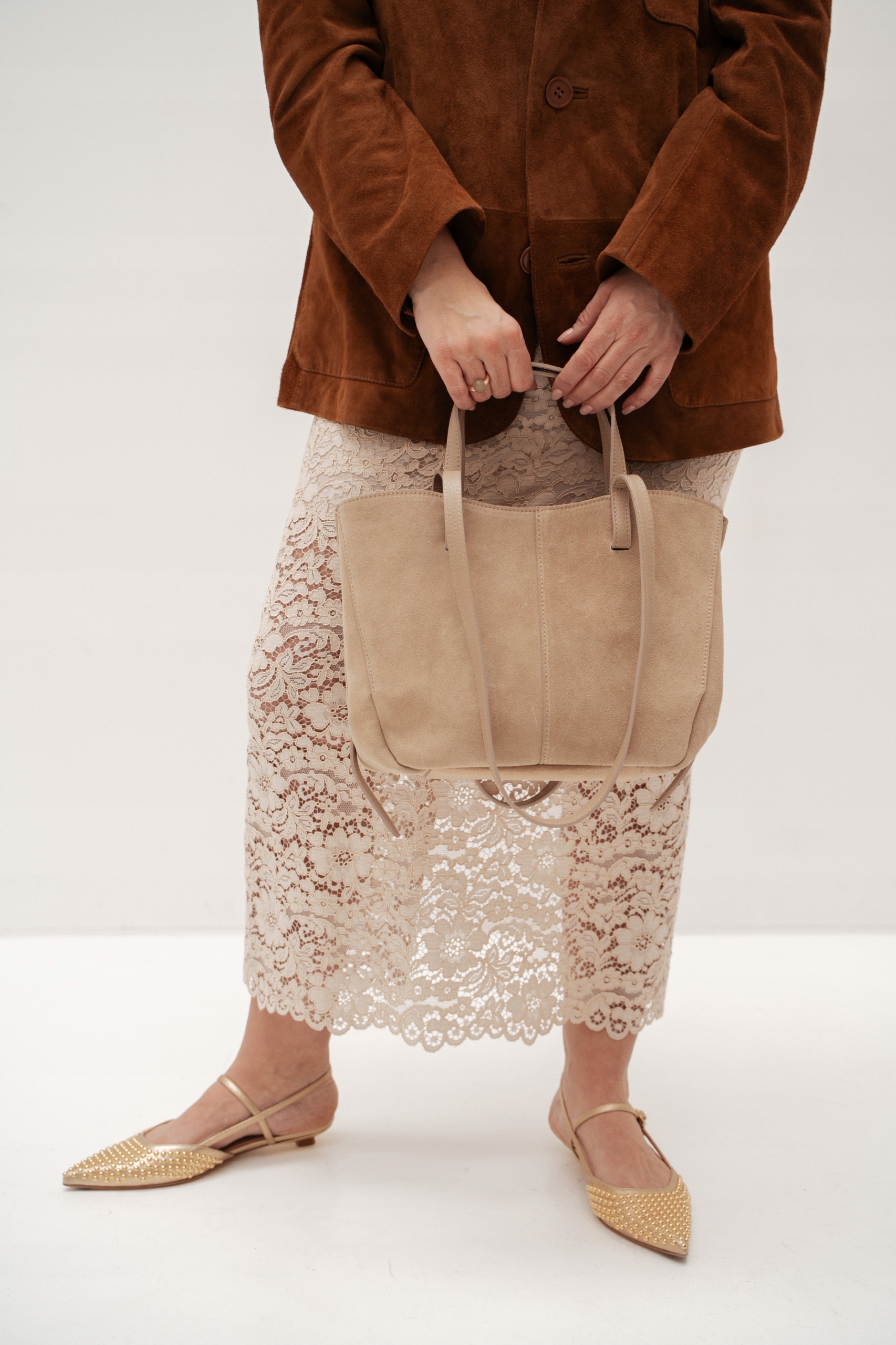 Dámská semišová kabelka Lisa-M Béžová