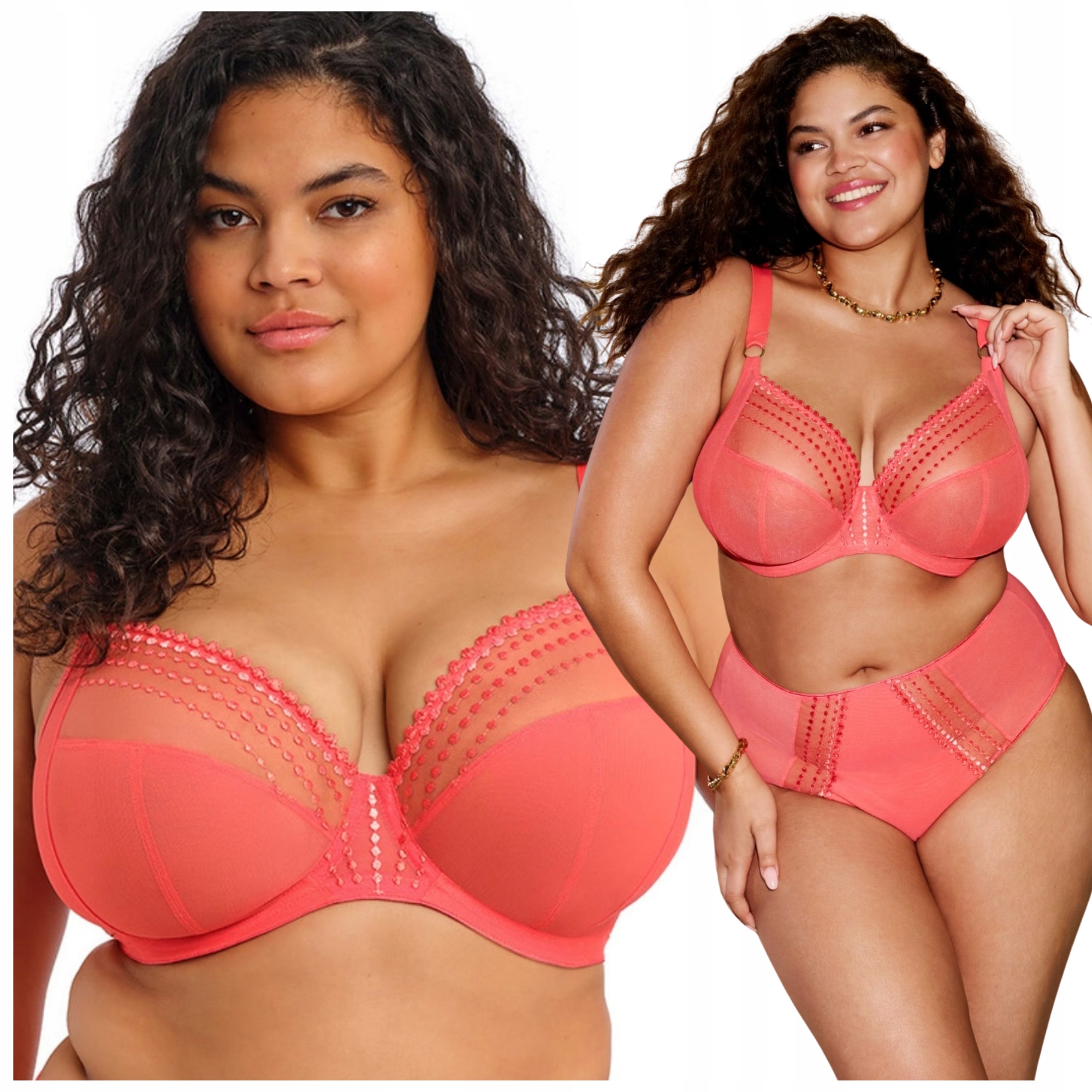 Měkká podprsenka odlehčuje záda a sbírá poprsí Elomi Matilda Sunset 32G/70I