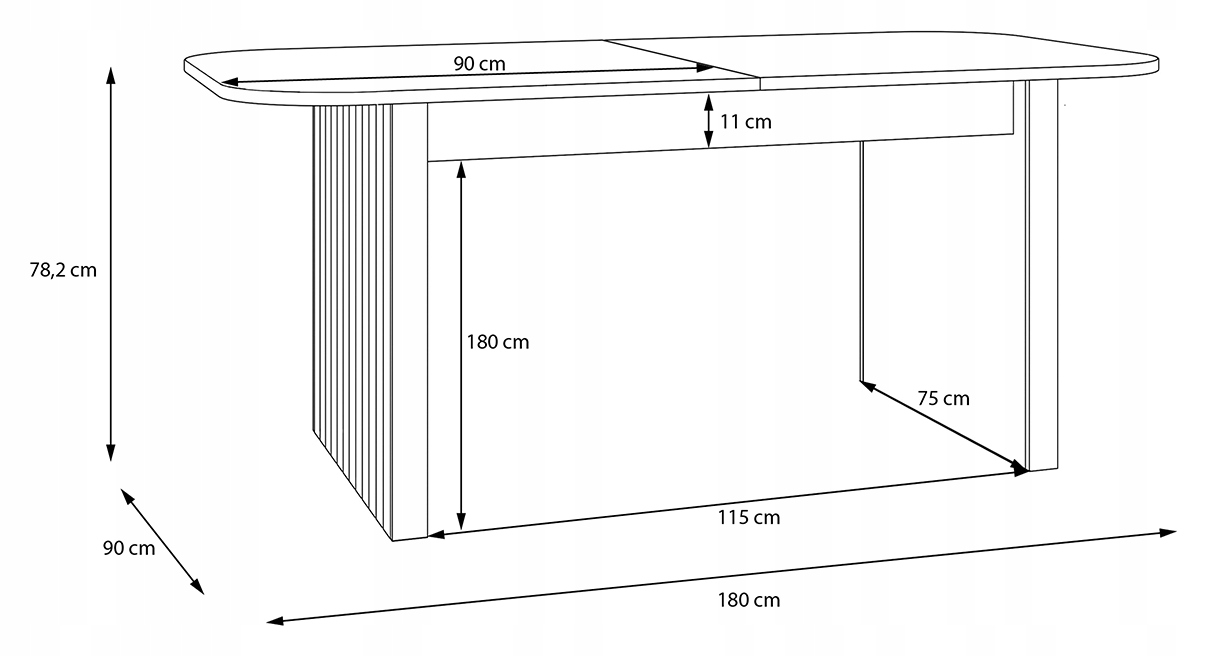Stół rozkładany 180 - 230 cm FORMSWIFT TBLT7128 - owalny blat / FORTE Kolor mebla dąb